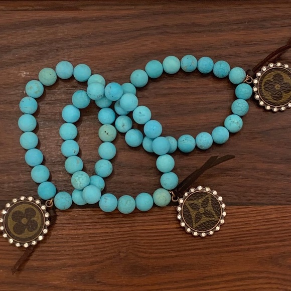 Artisan Repurposed Monogram Canvas Bracelet - Picture 5 of 8